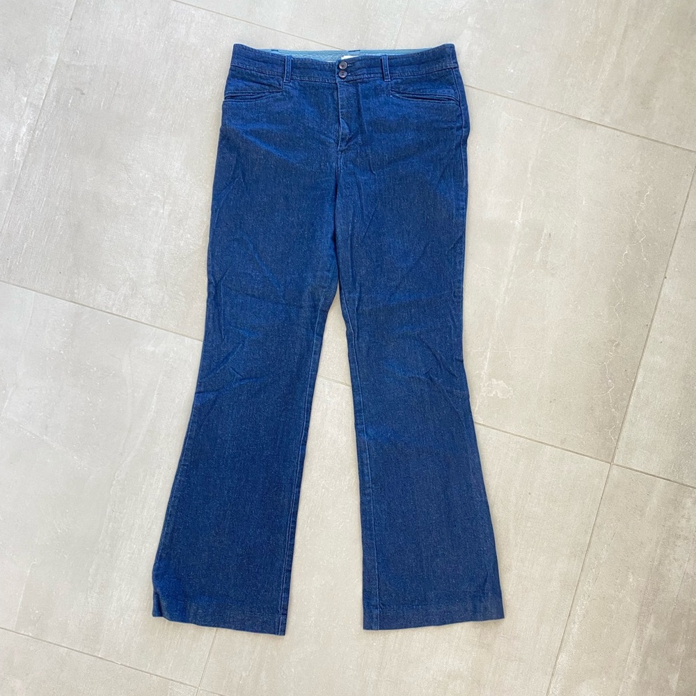 Anthropologie Dark Denim Wide Leg Trouser 10